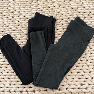 LOFT Charcoal and Black Leggings